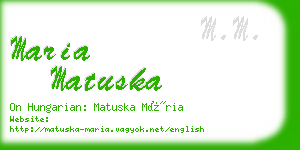 maria matuska business card